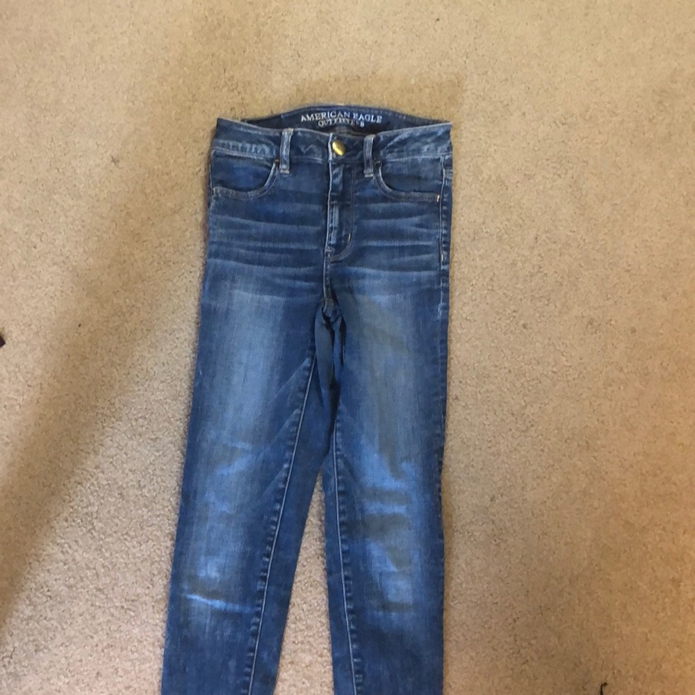 medium wash pair of american eagle jeans
